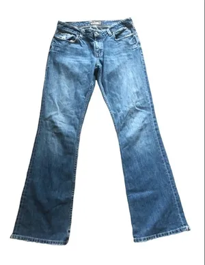 BKE Y2K The Buckle Star 18 Flare Denim Jean Size 100% Cotton 31X33 Distressed thumbnail 1