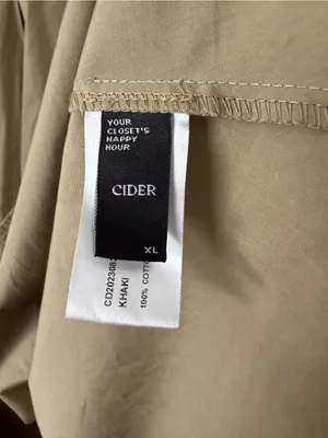 Cider Khaki 100% Cotton Wrap-Front Long Sleeve Midi Dress thumbnail 8