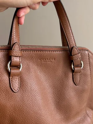 Coach Park Leather Mini Satchel, Saddle Brown Pebble Leather, Crossbody Strap thumbnail 9