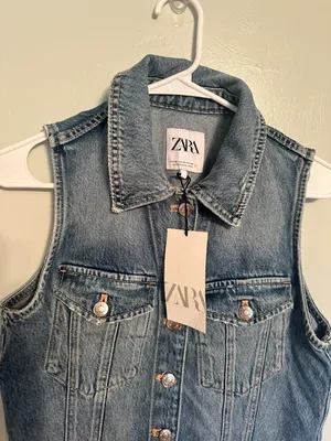 Zara Denim Romper thumbnail 8