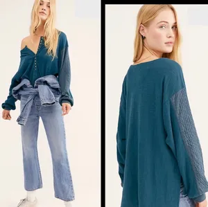 {Free People} New We The Free Back At It Henley thumbnail 2