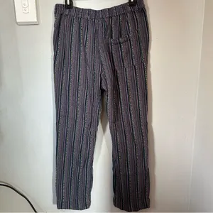 Sundance boho lagenlook cotton blend striped pants colorful small pull on thumbnail 6