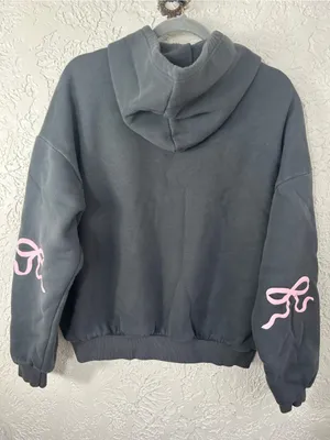 EDIKTED Bonney Bow Detail Hoodie Sweatshirt Size L thumbnail 9