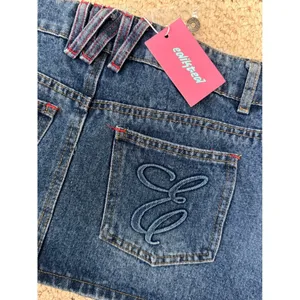 Edikted Blue Denim Low Rise Micro Mini Skirt Size M Y2K thumbnail 7