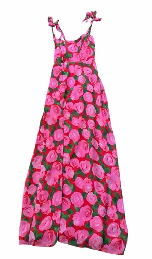 Show Me Your MuMu Willow Floral Maxi Dress Summer Pink Red Flowers Wedding Guest thumbnail 1