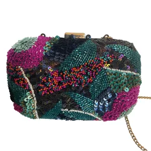 Sequin Clutch Multicolor Hard Case Evening Bag Prom Wedding Purse thumbnail 3