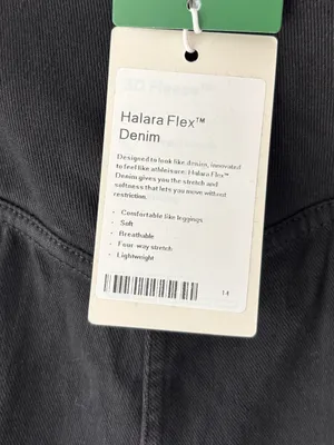 Halara UltraSculpt High Waisted Black Jean Leggings Crisscross Waistband thumbnail 4