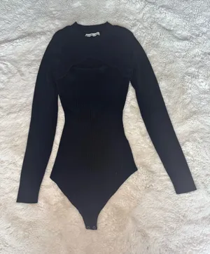 Abercrombie & Fitch Women’s Black Ribbed Sweater Bodysuit thumbnail 1