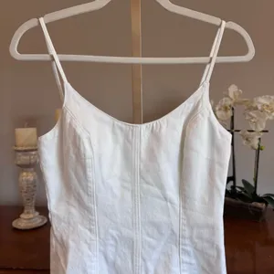 Amanda Uprichard Rocco Midi Denim Dress White Wash XS NWT 100% Cotton thumbnail 3