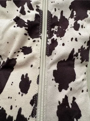 Ann Michell Brown and White Cow-Print Mid-Calf Heeled Boots thumbnail 2