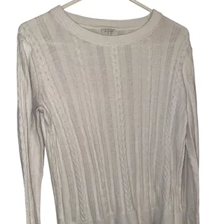 A New Day Cable Knit Sweater – Cream – Size Small thumbnail 1