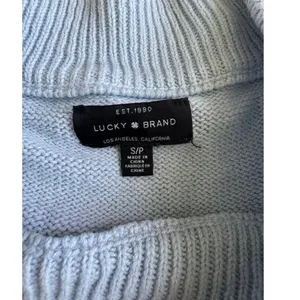 Lucky Brand Sweater Women Junior Blue And White‎ Striped Size Small #492 thumbnail 2