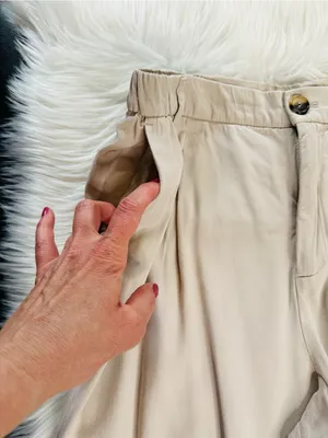 Zara Khaki Textured Fabric High Waisted Cropped Trousers thumbnail 4
