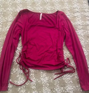 Modern Pink Top with Ruched Detail, Size XL By Chocolate thumbnail 1