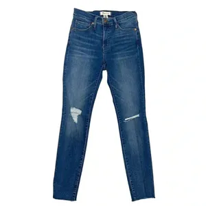 Madewell 9" Mid Rise Skinny Jeans Blue Wash Denim Eco Edition Distressed Size 25 thumbnail 2