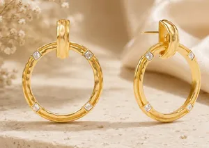 Julie Vos Astor Doorknocker Earring Gold thumbnail 1
