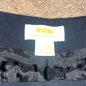 Anthropologie Maeve Tailored‎ Skort Wrap Front Side Zip Mini Pocket Navy Blue 4 thumbnail 7