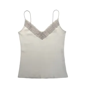 VTG Hollister Y2K White Ribbed Lace Trim Cami Top XS Coquette thumbnail 2
