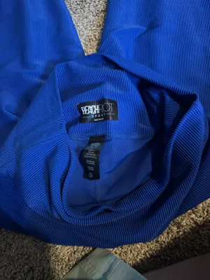 Blue Ribbed Leggings Beach Riot thumbnail 2