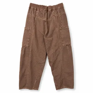 Free People We The Free New School Warm Brown Relaxed Straight Leg Cargo Jeans thumbnail 10