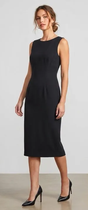 Kasper Dress Black Midi Sleeveless thumbnail 1