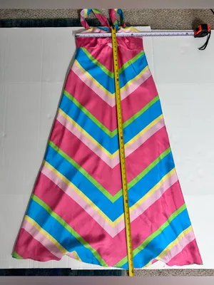 Lilly Pulitzer Melissa Silk Maxi Dress Chevron Resort Cruise Halter Palm Beach 4 thumbnail 13