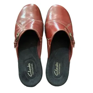 Clarks Bendables Red Leather Slip-on Shoes(Size 8.5M) thumbnail 2