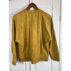 Aerie Soft‎ Velour Sweatshirt Women XS Mustard Yellow Oversized Cozy Top Comfy thumbnail 2