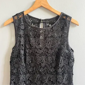 Dress Barn RSVP Lace Overlay Black Cocktail Dress Sheath Dress Size 6 Sleeveless thumbnail 4