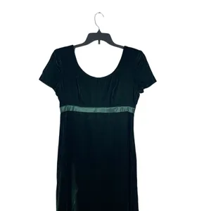 Donna Ricco Velvet Emerald Green Maxi Short Sleeve Empire Waist Dress 8 thumbnail 6