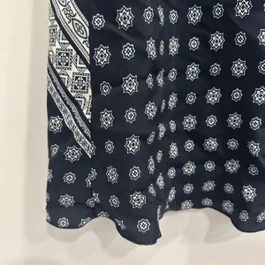 VTG Y2K L'Amadei D.P. Altomonte Black Cream Bandana‎ Print Slip Skirt Boho Small thumbnail 4