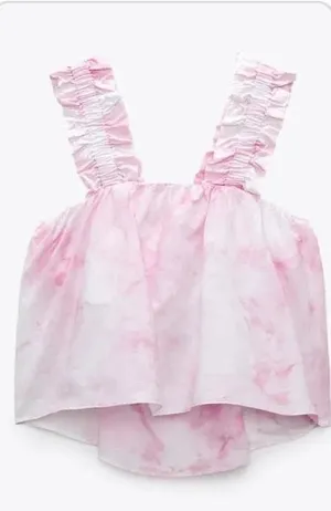 ZARA Pink Tie-Dye Tank Top thumbnail 1