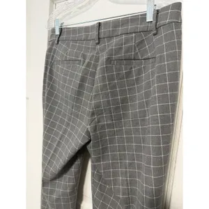 LOFT Grey Windowpane Plaid Straight Leg Trousers Dress Pants Womens Mid Rise 10 thumbnail 11
