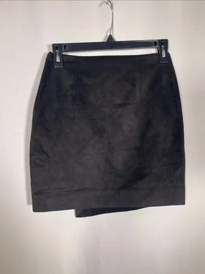 Aritzia Babaton Womens Cantina Suede Black Mini Skirt 2/Xs thumbnail 4