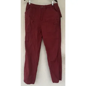 Free People Movement Voyage Pant Red Cargo Utility Front Slash Pockets Large thumbnail 3
