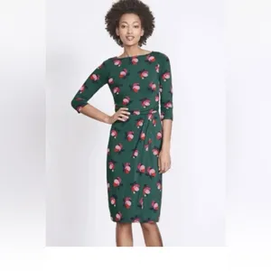 Boden Teal Dress with Pink Floral‎ Pattern Green Size undefined thumbnail 2