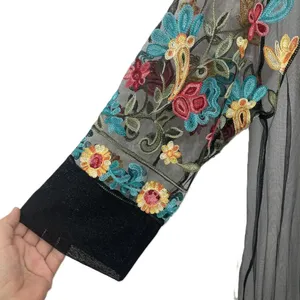 Women Floral Embroidered Mesh Long Jacket Cardigan Casual Coats Beach One Size thumbnail 7