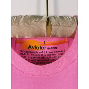 Aviator Nation Womens Venice Surfer Graphic Tee Size L Pink Raw Hem Indie Casual thumbnail 4
