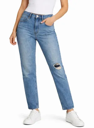 Levi’s Premium Wedgie Straight Jeans‎ Size 30 Distressed High Rise Medium Wash thumbnail 1