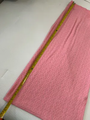 ZARA Pink Cable Knit Midi Skirt Size M High Rise Ribbed Waist Coquette Feminine thumbnail 6