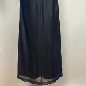 Vintage 90s Prom Dress Velvet FLAWS Empire Waist Sparkly Mesh Evening Blue Black thumbnail 4