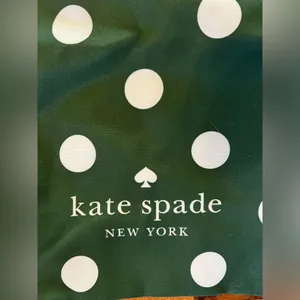 Kate Spade Large Reusable Foldable Green Polka Dot Canvas Tote Bag NEW thumbnail 3