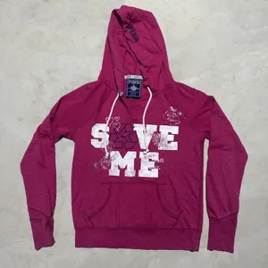 Victoria's Secret VS PINK Graphic Hoodie SAVE ME Pullover V Neck Y2K Women's M thumbnail 1