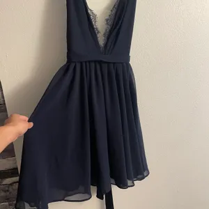 crisscross back navy blue babydoll dress thumbnail 5