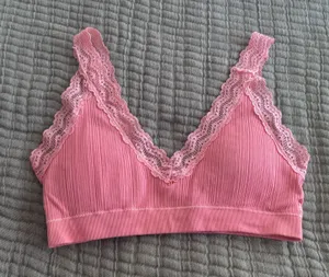 pink lace trim bralette thumbnail 1
