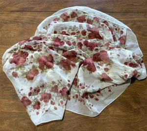 Laura Ashley Floral Square Polyester Scarf Cottagecore Vintage Made In Italy thumbnail 1