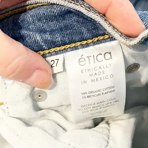 Etica Anya Modern High Rise Organic Cotton Flare Jeans Blue 27 thumbnail 6