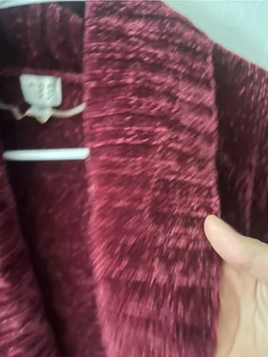 a new day Chenille Open-Front Cardigan - Burgundy thumbnail 3