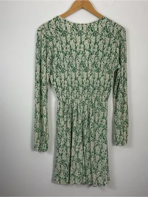 MNG Mango Textured Floral Long Sleeve Dress Womens Size 4 thumbnail 3