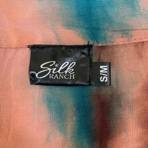 SILK RANCH Tie Dye Floral Mini Skirt Boho Fairy Grunge Sheer Overlay S/M Silk thumbnail 4